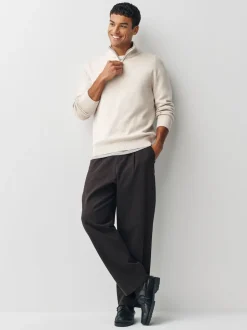 Bleu marine/avoine - Lot de 2 pulls N. Premium 100% coton Coupe classique Premium Quarter Zip