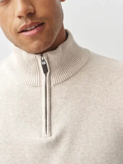 Bleu marine/avoine - Lot de 2 pulls N. Premium 100% coton Coupe classique Premium Quarter Zip