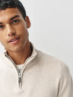 Bleu marine/avoine - Lot de 2 pulls N. Premium 100% coton Coupe classique Premium Quarter Zip