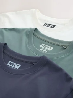 Bleu marine/Blanc Écru/Bleu canard - Ajustement régulier - T-shirt Graphic Imprimé 3 Pack