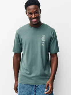 Bleu marine/Blanc Écru/Bleu canard - Ajustement régulier - T-shirt Graphic Imprimé 3 Pack