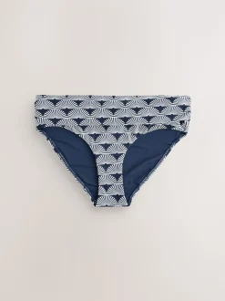 Bleu marine/blanc éventail - Bas de bikini