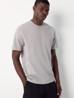 Bleu marine/blanc/pierre - Lot de 3 t-shirts épais doux au toucher