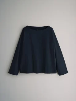 Bleu marine/blanc/rayure - The Set lot de 3 t-shirts épais à col bateau