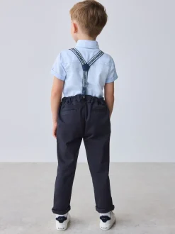 Bleu marine/bleu - Ensemble Baker by Ted Baker : Chemise, Pantalons et Bretelles