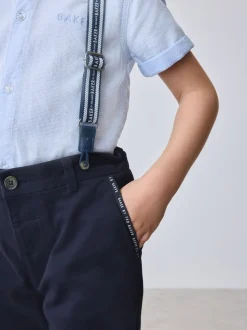 Bleu marine/bleu - Ensemble Baker by Ted Baker : Chemise, Pantalons et Bretelles