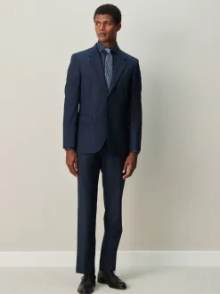 Bleu marine/bleu géométrique - Ensemble chemise et cravate