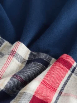 Bleu marine/gris - Ensemble pyjama tissé à carreaux à manches courtes