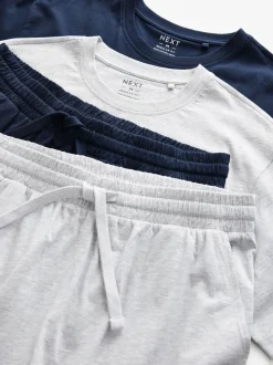 Bleu marine/gris - Lot de 2 pyjamas courts en jersey