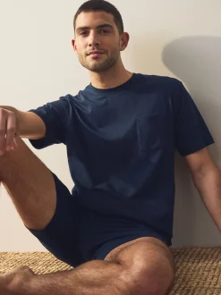 Bleu marine/gris - Lot de 2 pyjamas courts en jersey