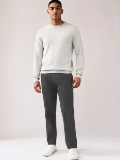 Bleu marine/Gris Charcoal - Ajustement droit - Pantalon chino extensible 2 Pack