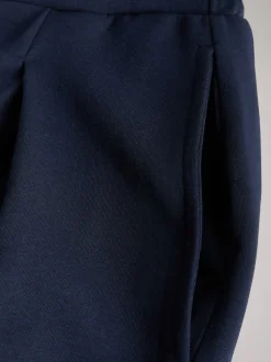 Bleu marine/gris chiné - The Set lot de 2 pantalons épais en jersey plissé sur le devant