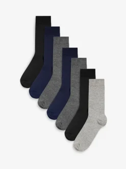 Bleu marine/gris/noir - Lot de 7 - Chaussettes riches en coton pour homme