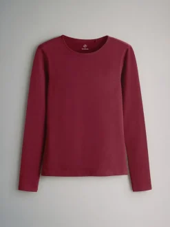 Bleu marine/Rayure bleu clair/Rouge/Beige Sable Marron/Blanc - The Set 5 Lot Manches longues Col rond T-shirt