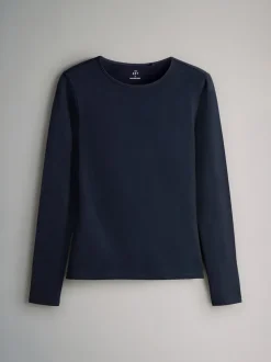 Bleu marine/Rayure bleu clair/Rouge/Beige Sable Marron/Blanc - The Set 5 Lot Manches longues Col rond T-shirt