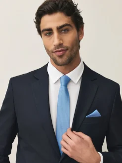 Bleu marine/rouge bordeaux - Lot de 2 cravates texturées