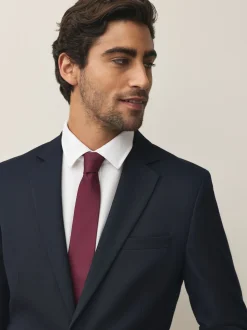 Bleu marine/rouge bordeaux - Lot de 2 cravates texturées