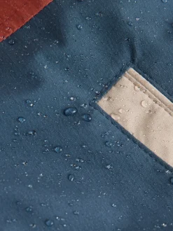 Bleu marine/Rouge color block - Parka imperméable doublée de borg (3mois-7ans)