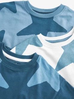 Bleu marine/étoiles blanches - Pyjama court 3 Pack (9mois-12ans)