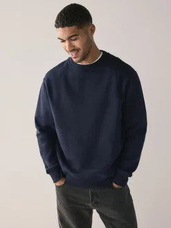 Bleu Marine/Vert - Lot de 2 Sweat-shirts Col rond en jersey riche en coton