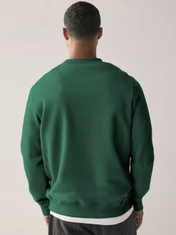 Bleu Marine/Vert - Lot de 2 Sweat-shirts Col rond en jersey riche en coton