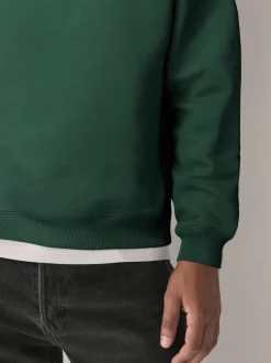 Bleu Marine/Vert - Lot de 2 Sweat-shirts Col rond en jersey riche en coton