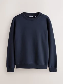 Bleu Marine/Vert - Lot de 2 Sweat-shirts Col rond en jersey riche en coton