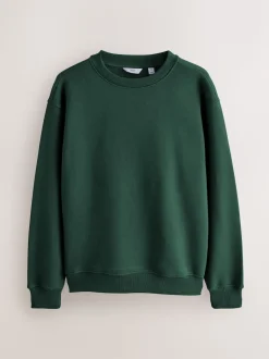 Bleu Marine/Vert - Lot de 2 Sweat-shirts Col rond en jersey riche en coton