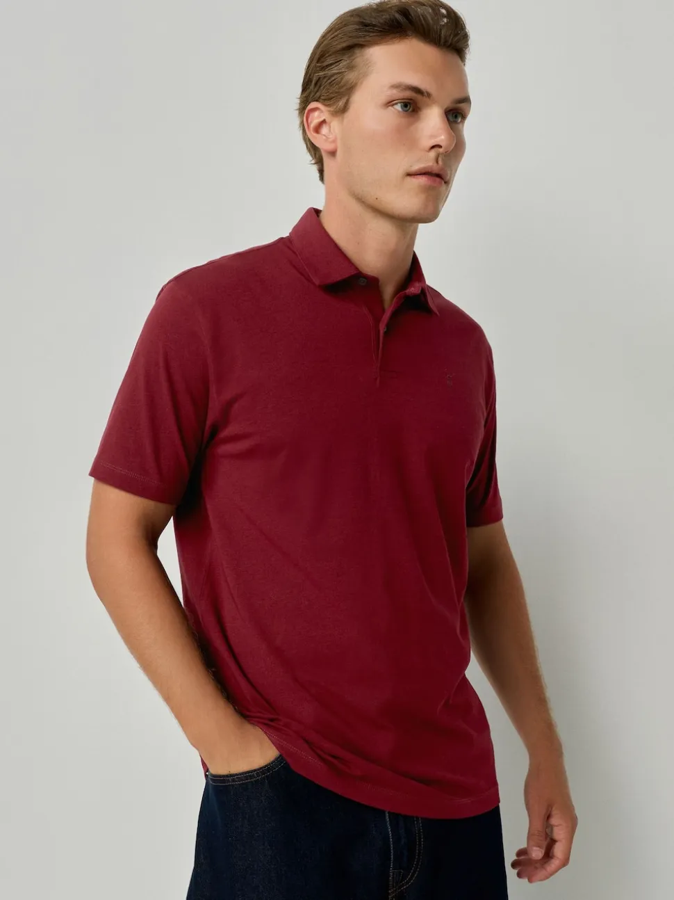 Bleu marine/vert/bordeaux/géos - Polo en jersey Manches courtes 3 Pack