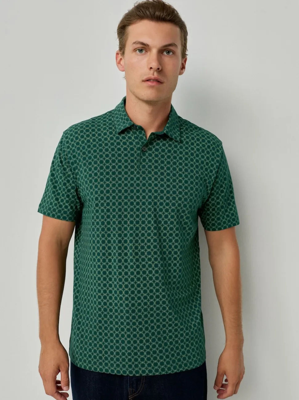 Bleu marine/vert/bordeaux/géos - Polo en jersey Manches courtes 3 Pack