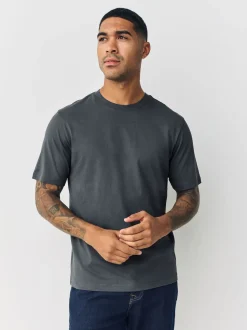 Bleu marine/vert/rouge bordeaux/jaune/ardoise/bleu - Ajustement régulier - Lot de t-shirts essentiels en coton 6