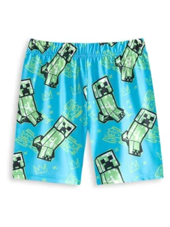 Bleu menthe - Vanilla Underground Pyjamas garçon 100% coton Minecraft à manches courtes Ensemble de 2