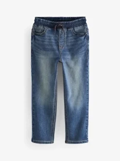 Bleu millésimé moyen - Jeans extensibles à taille élastique (3-16ans)