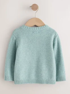 Bleu minéral - Pull de Noël en maille (3 mois-7 ans)