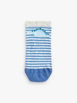 Bleu motif dinosaure - Paquet de chaussettes de sport en coton riche 7