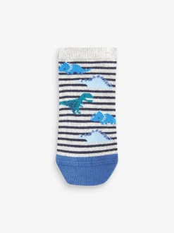 Bleu motif dinosaure - Paquet de chaussettes de sport en coton riche 7