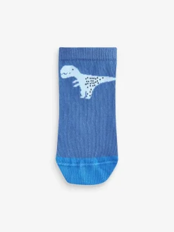 Bleu motif dinosaure - Paquet de chaussettes de sport en coton riche 7