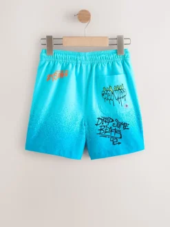 Bleu motif graffiti - Shorts de bain imprimés (3-16yrs)