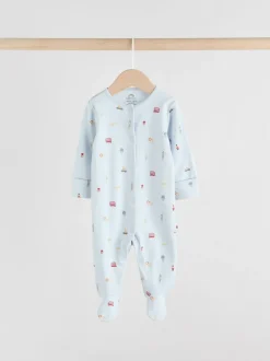 Bleu motif Londres - Combinaisons de nuit pour bébé 3 Pack (0-2ans)