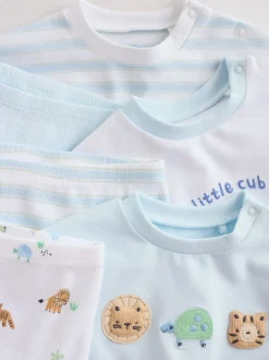 Bleu motif safari - Ensemble 6 Pieces Haut & Leggings BÉBÉ (0mois-3ans)