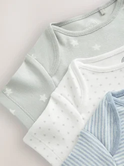 Bleu motif étoiles - Lot de 3 corps de dysplasie de la Hip Bébé Manches courtes