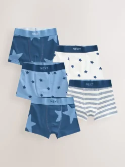 Bleu motif étoiles et rayures - Lot de 5 malles à motif junior (1.5-16ans)