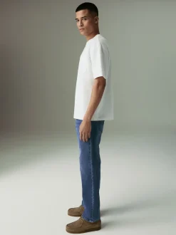 Bleu moyen - Ajustement droit - Jean Motionflex