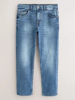 Bleu moyen - Ajustement droit - extensible Denim Jeans
