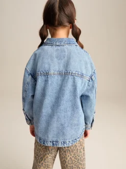 Bleu moyen - Denim Shacket (3-16ans)