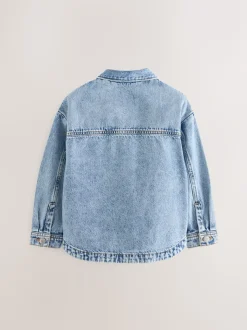 Bleu moyen - Denim Shacket (3-16ans)