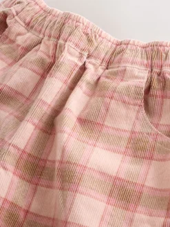 Bleu moyen - Ensemble chemise Denim et Pantalons à Carreaux (3mois-7ans)