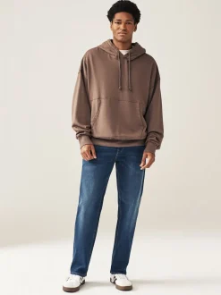 Bleu moyen - Jean classique extensible à coupe décontractée