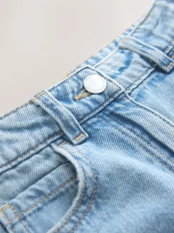 Bleu moyen - Jean Jambe large Fleuri (3-16ans)