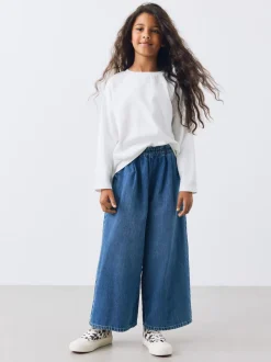 Bleu moyen - Jeans à jambes larges (6-16ans)